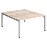 PIANO 2 SCRIVANIE LINEARI ARKO L 140 X P 168 CM PIANI ROVERE BASE IN METALLO ARCO ALLUMINIO