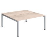 PIANO 2 SCRIVANIE LINEARI ARKO L 160 X P 168 CM PIANI ROVERE BASE IN METALLO ARCO ALLUMINIO