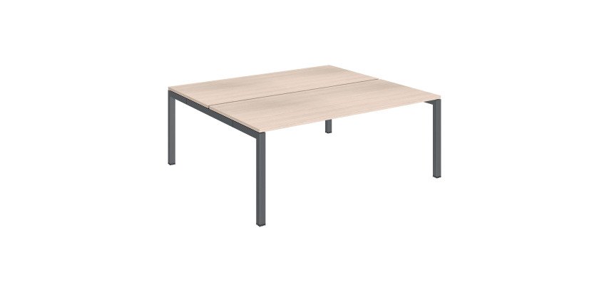 Pfahl 2 Büro gerade Arko helle Eichenplatten Metallgestell Bogen.