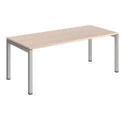 Bureau droit plateau chêne clair Teamline L 180 cm - piètement métal