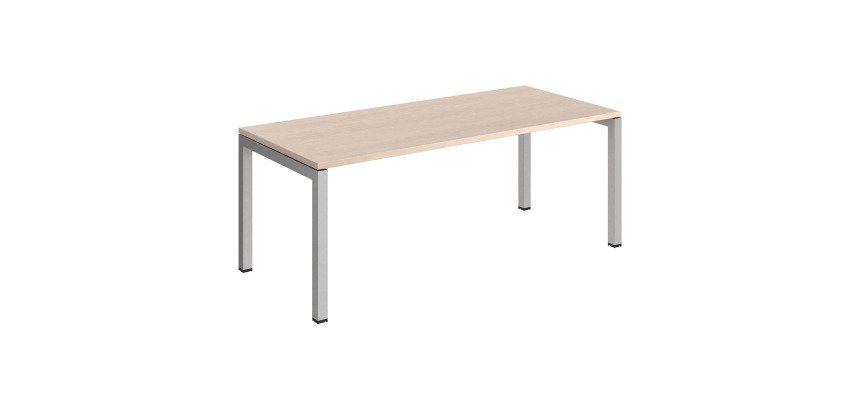 Bureau droit plateau chêne clair Teamline L 180 cm - piètement métal