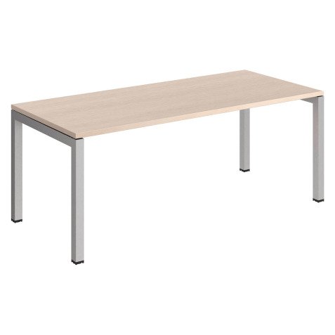 Bureau droit plateau chêne clair Teamline L 180 cm - piètement métal