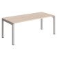 Bureau droit plateau chêne clair Teamline L 180 cm - piètement métal