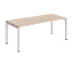 Bureau droit plateau chêne clair Teamline L 180 cm - piètement métal
