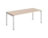 Bureau droit plateau chêne clair Teamline L 180 cm - piètement métal
