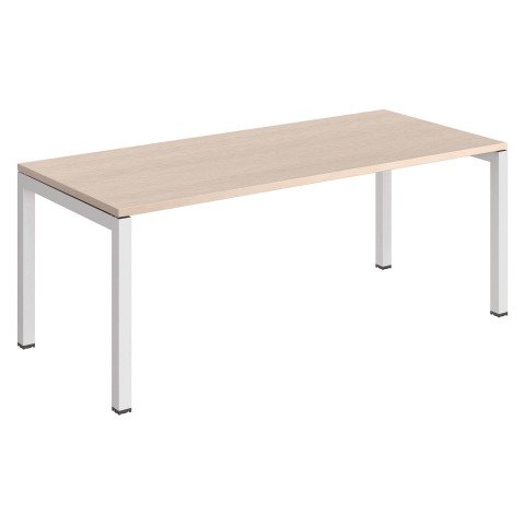 Mesa recta Arko An 180 cm roble patas blancas