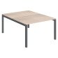 Pôle 2 bureaux droits Teamline L 120 cm - plateaux chêne clair piètement métal arche