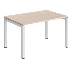 Bureau droit plateau chêne clair Teamline L 120 cm - piètement métal