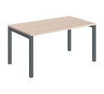 Bureau droit plateau chêne clair Teamline L 140 cm - piètement métal