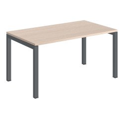 Bureau droit plateau chêne clair Teamline L 140 cm - piètement métal