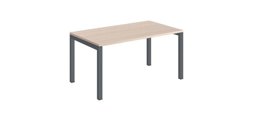 Bureau droit plateau chêne clair Teamline L 140 cm - piètement métal