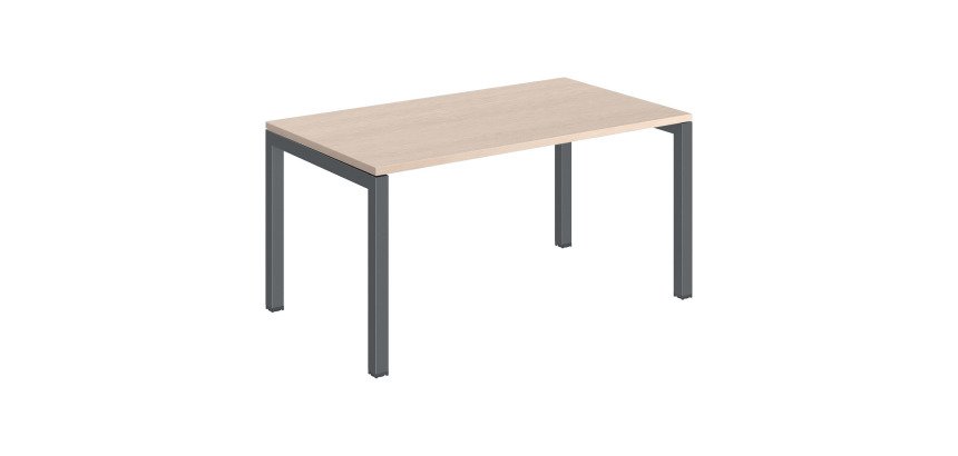 Bureau droit plateau chêne clair Teamline L 140 cm - piètement métal