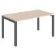 Bureau droit plateau chêne clair Teamline L 140 cm - piètement métal