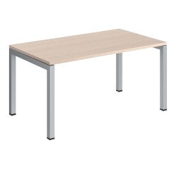 Bureau droit plateau chêne clair Teamline L 140 cm - piètement métal