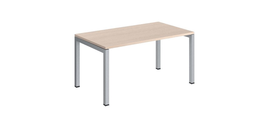 Bureau droit plateau chêne clair Teamline L 140 cm - piètement métal