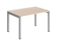 Bureau droit chêne clair Arko L 120 cm piètement métal aluminium