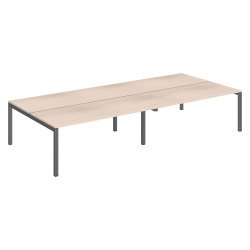 <h4>Pole 4 straight offices Arko light oak tabletops metal arch legs</h4>