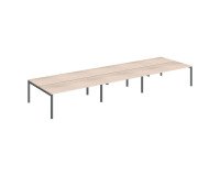 Piano 6 scrivanie lineari Arko base metallo