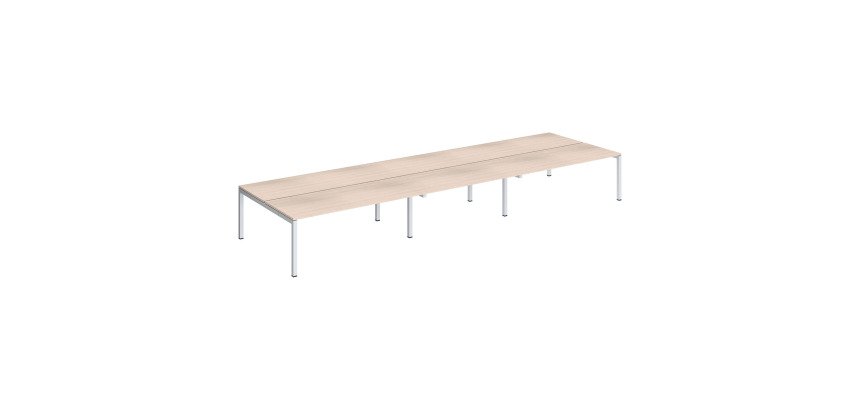 Piano 6 scrivanie lineari Arko base metallo