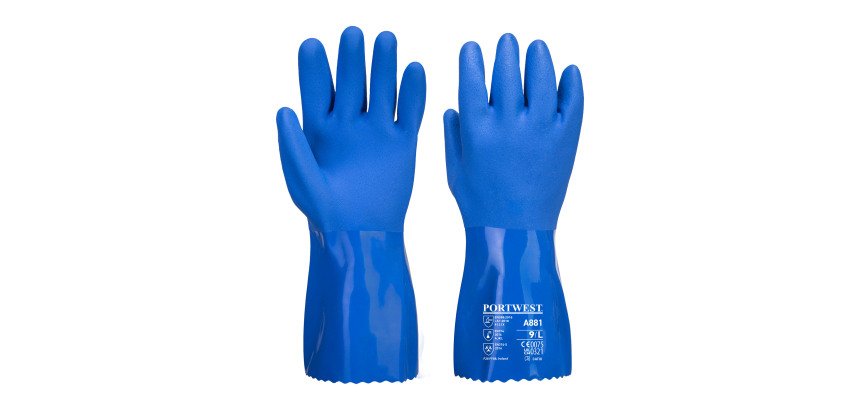 Guanti Portwest A881 in PVC blu, 12 paia