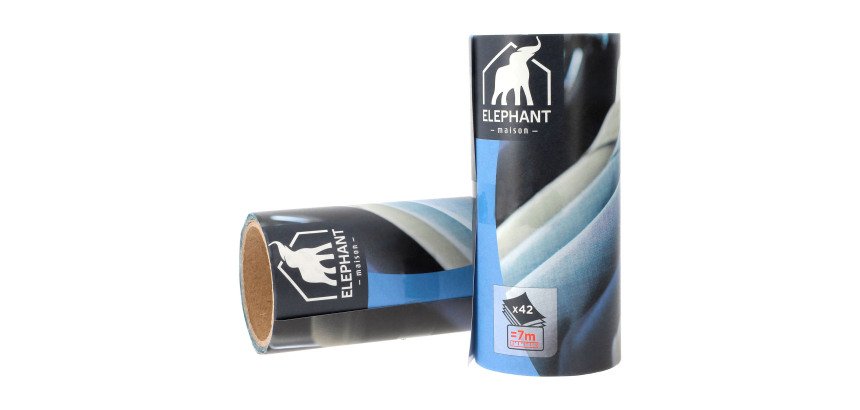 Recharge adhésive 42 feuilles imprimées Eléphant, par 2