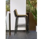 Chaise Lambton en corde H 88 cm noir