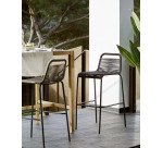 Chaise Lambton en corde H 88 cm noir