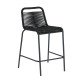 Stool Lambton in rope H 88 cm black