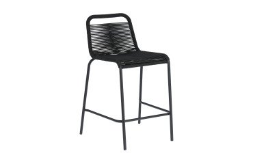 Stool Lambton in rope H 88 cm black