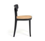 Chaise Romane en bois de hêtre et rotin - noire