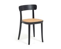 Silla Romane en madera de haya y ratán negro