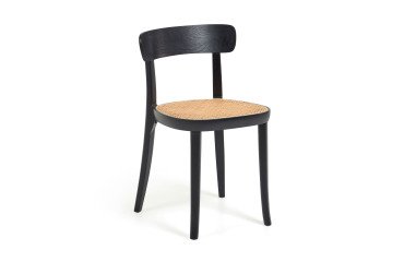 Silla Romane en madera de haya y ratán negro