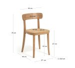 Chaise Romane en bois de hêtre et rotin