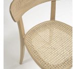 Chaise Romane en bois de hêtre et rotin