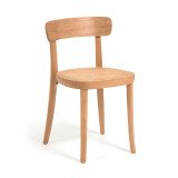 Chaise Romane en bois de hêtre naturel et rotin