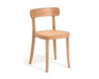 Stuhl Romano aus naturbelassenem Buchenholz und Rattan