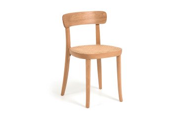 Silla Romane en madera de haya y ratán natural
