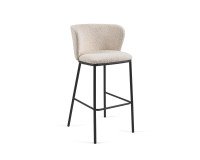 Stool Ciselia bouclé fabric H 75 cm