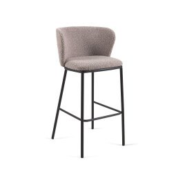 Stool Ciselia bouclé fabric H 75 cm