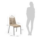 Chaise Lambton - corde - pieds acier