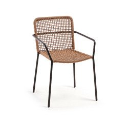 Stuhl Ellen - Seil - Beine aus Stahl beige