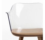 Chaise Bjorg transparente et hêtre massif