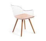 Chaise Bjorg transparente et hêtre massif