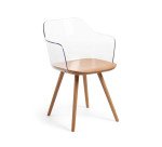 Chaise Bjorg transparente et hêtre massif
