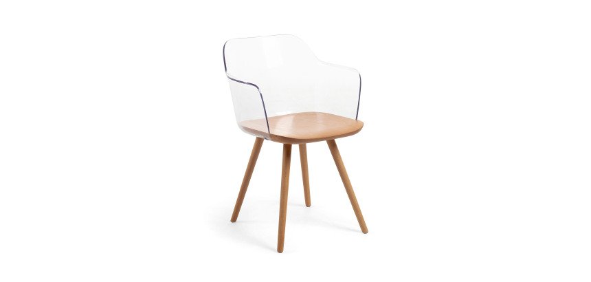 Chaise Bjorg transparente et hêtre massif
