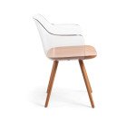 Chaise Bjorg transparente et hêtre massif