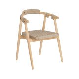 Chaise Majela en bois d'eucalyptus et corde