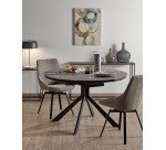 Chaise pivotante Jenna tissu - Dossier bas  - Pieds noir