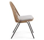 Chaise Shann - corde - pieds acier avec coussin beige