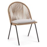 Wire chair Shann with beige cushion